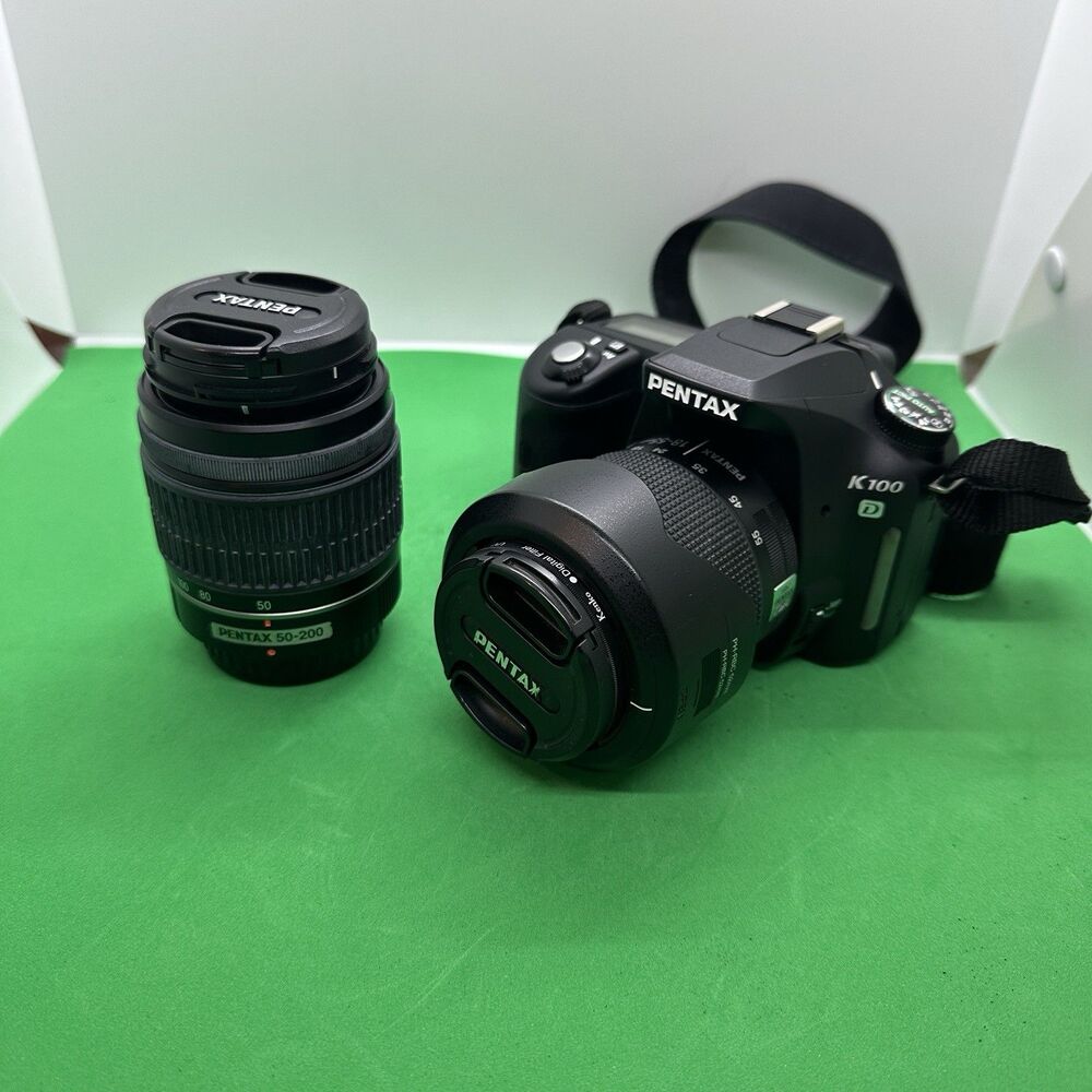 Pentax K100D DSLR Camera with Pentax 18-55mm + 50-200mm Tested Working